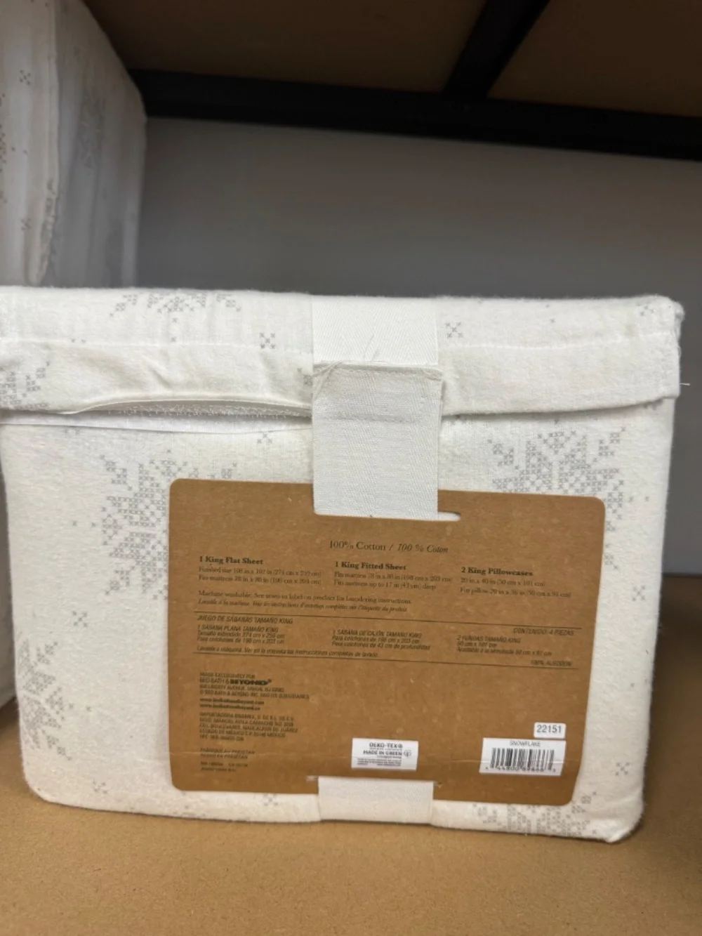Bee & Willow Home 100% Cotton Flannel King Sheet Set – Snowflake